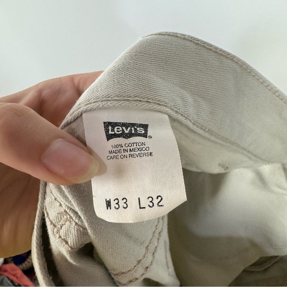 Levi's 505 100% Cotton Tan Khaki Straight Leg Jeans Neutral - Picture 4 of 4